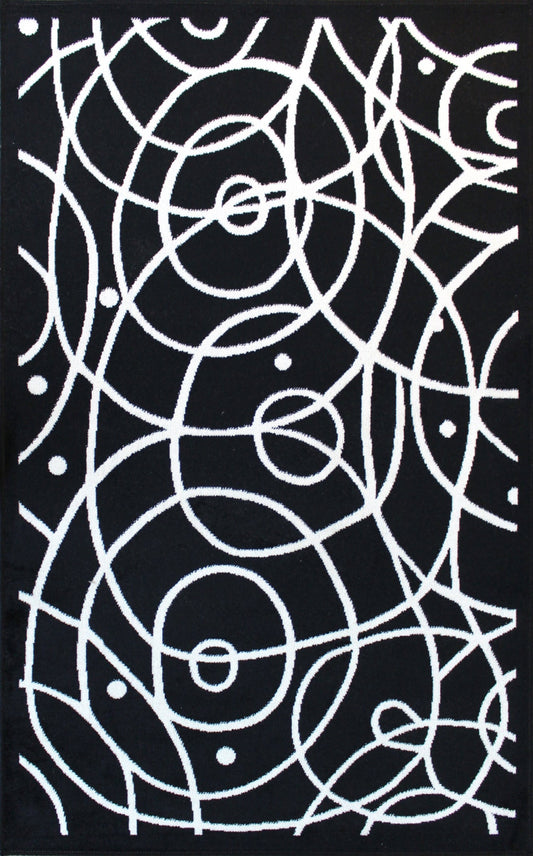 Heavenly Black And White Indoor Area Rug